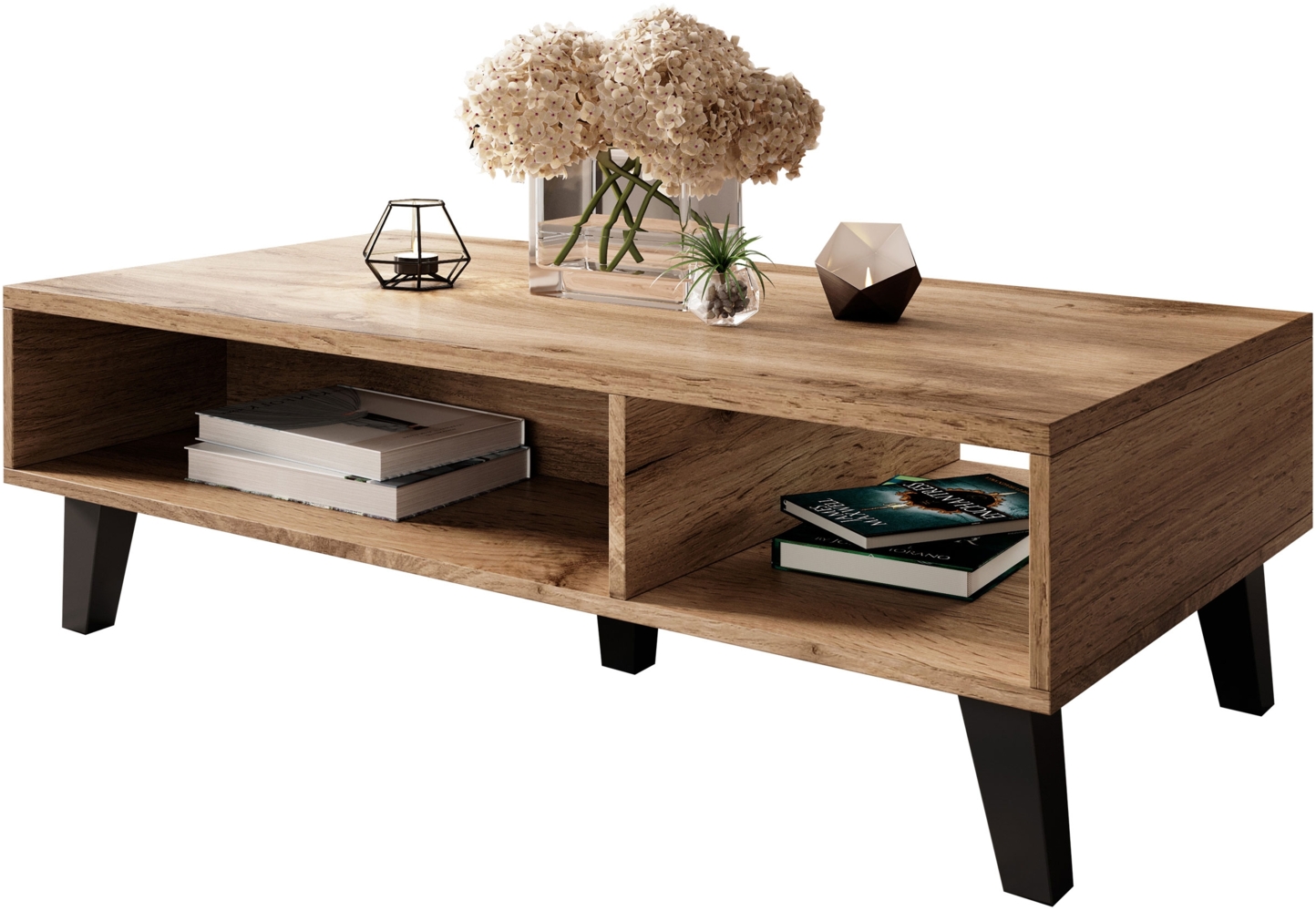 Mirjan24 'Kaspro' Couchtisch, Spanplatte Wotan Eiche/ Anthrazit, 35 x 110 x 60 cm Bild 1