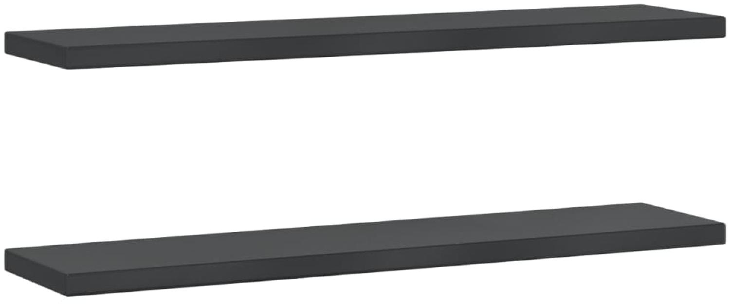 vidaXL Wandregale 2 Stk. 100x23,5x3 cm Schwarz Edelstahl 30289 Bild 1