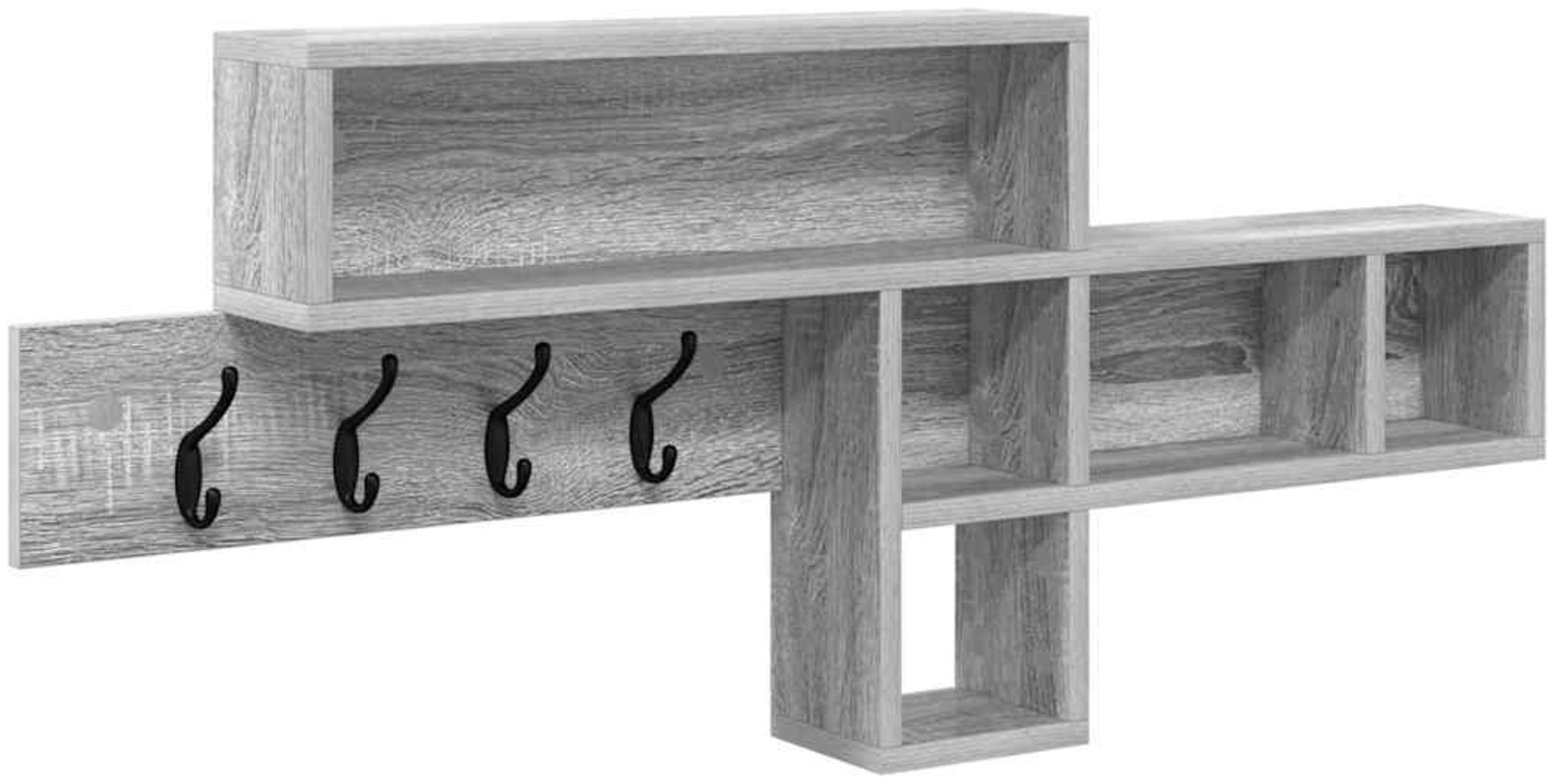 vidaXL Wandmontierter Kleiderständer Grau Sonoma 100 x 12 x 43,5 cm 874416 Bild 1
