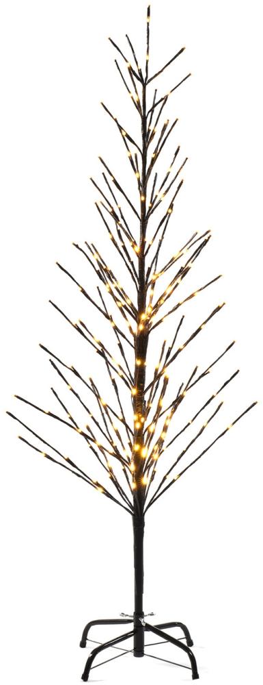 LED Lichterbaum - 240 bernsteinfarbene LED - H: 1,50m - mit Glimmereffekt - für Außen - schwarz Bild 1