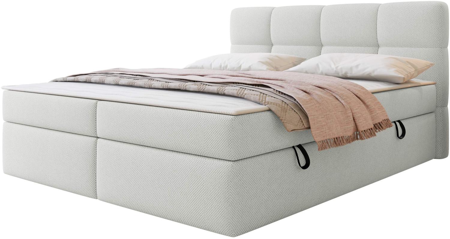 Mirjan24 Boxspringbett mit H3-Matratze und Topper Fogy , hellgrau, 180 x 200 cm Bild 1