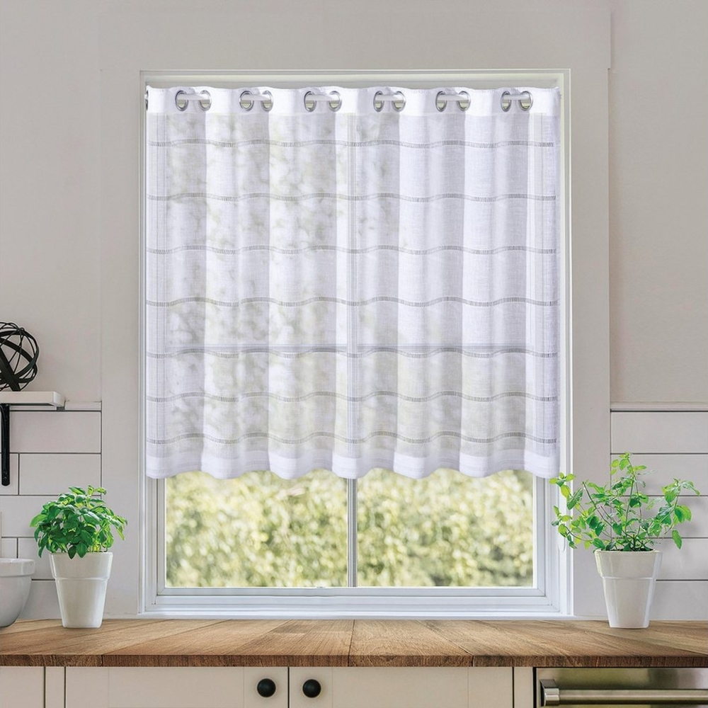 Gerster Scheibengardine Naomi (1 St), Ösen, halbtransparent, Halbtransparente Scheibengardine "Naomi" Bild 1