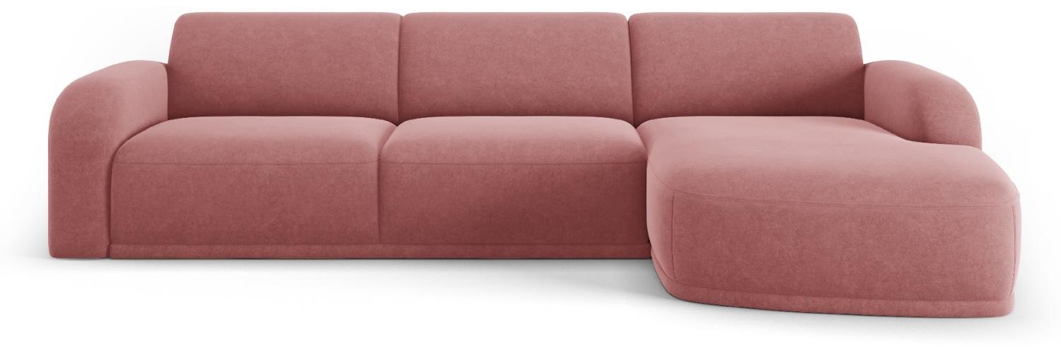 Micadoni Ecksofa Erin 4-Sitzer Rechts Samtstoff Dunkelrosa Bild 1