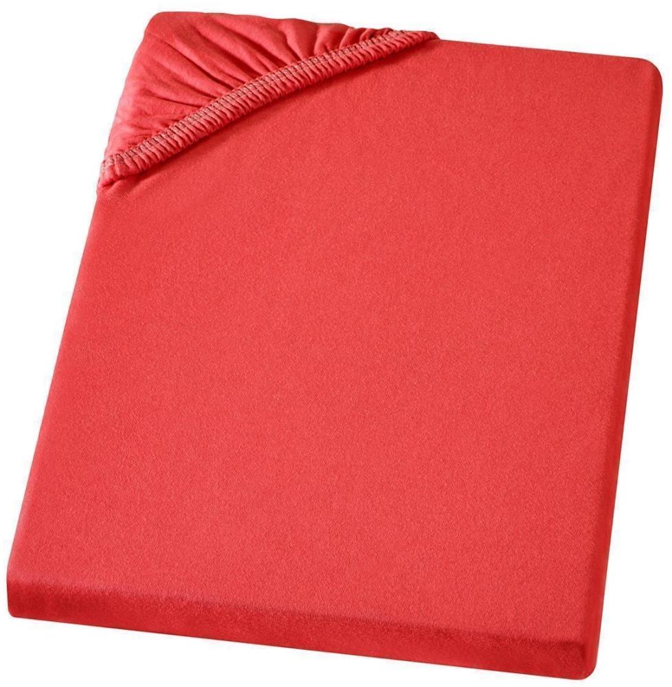 Carpe Sonno Feinjersey Bettlaken aus 100% Baumwolle, Rot, 90-100 x 200 cm Bild 1