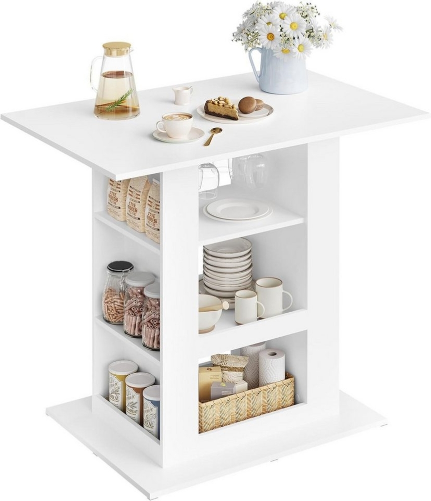 Woltu Bartisch (1-St), Stehtisch, 3 Ablagefächern, seitlichen Ablagen, für Küche Wohnzimmer Bild 1