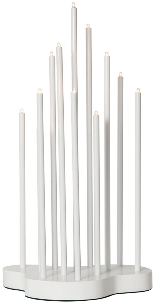 Kerzenleuchter -Buzz', 12-flammig, Metall, Holz, weiß, 43cm Bild 1