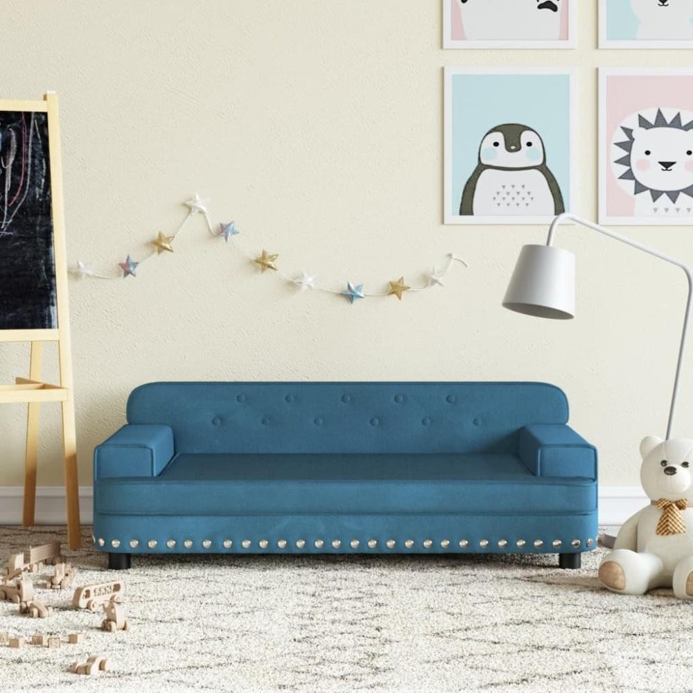 vidaXL Kindersofa Blau 90x53x30 cm Samt 3196279 Bild 1