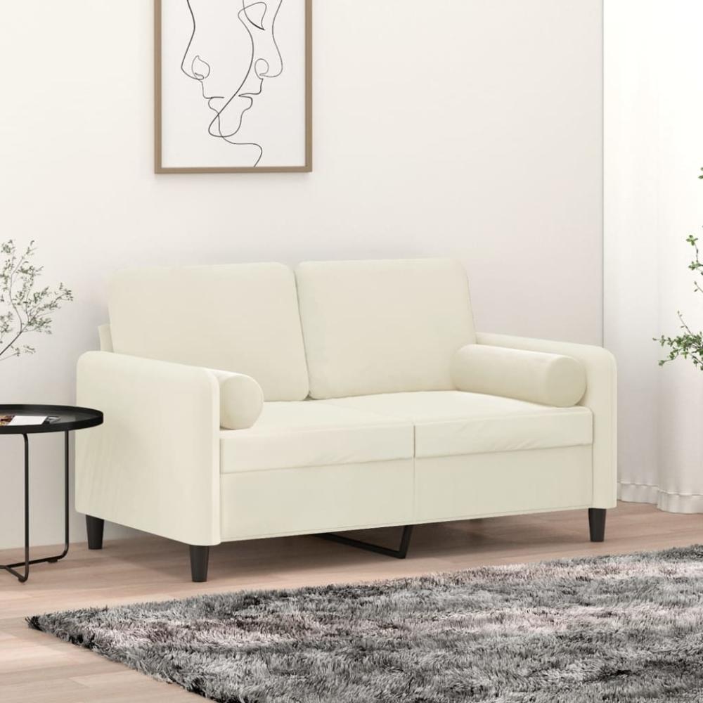 vidaXL Zierkissen 2 Stk. Creme Ø15x50 cm Samt 349517 Bild 1