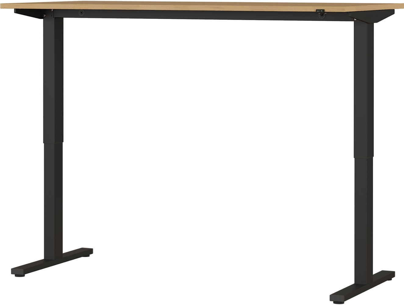 bümö Andratx elektrisch höhenverstellbarer Schreibtisch 160x80 cm in Eiche, Gestell: Schwarz - Schreibtisch höhenverstellbar elektrisch, elektrischer Schreibtisch, Bürotisch & Gaming Tisch, AXEHS16-582 Bild 1