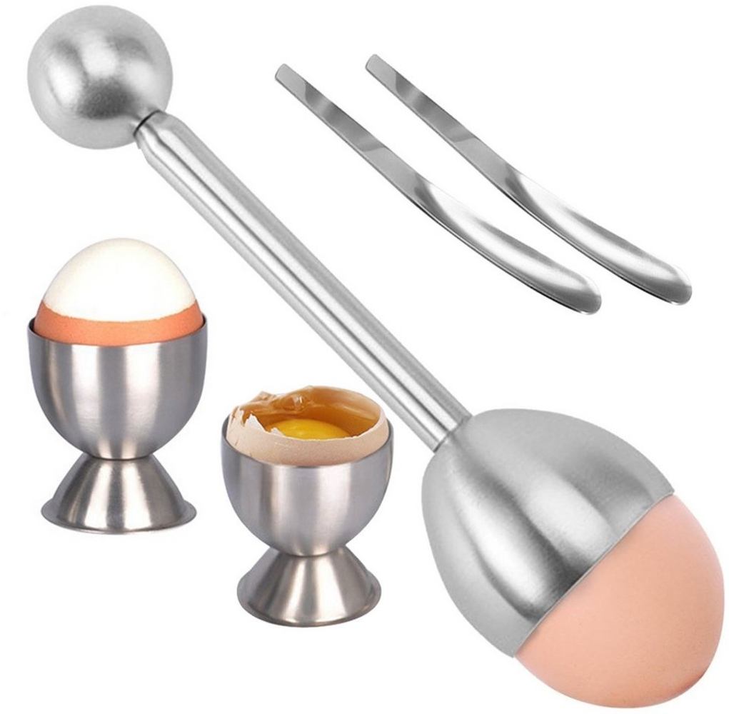 Mutig Eierköpfer 5erPack Eierköpfer aus hochwertigem Edelstahl,Eierschneider/Eieröffner, (präzises Öffnen von Eiern, perfekte Frühstücks-Ergänzung, Eierschalenbrecher Eieröffner mit 2 Tassen, 2 Löffeln, 1 Topper), Eierschalensollbruchstellenverursacher... Bild 1