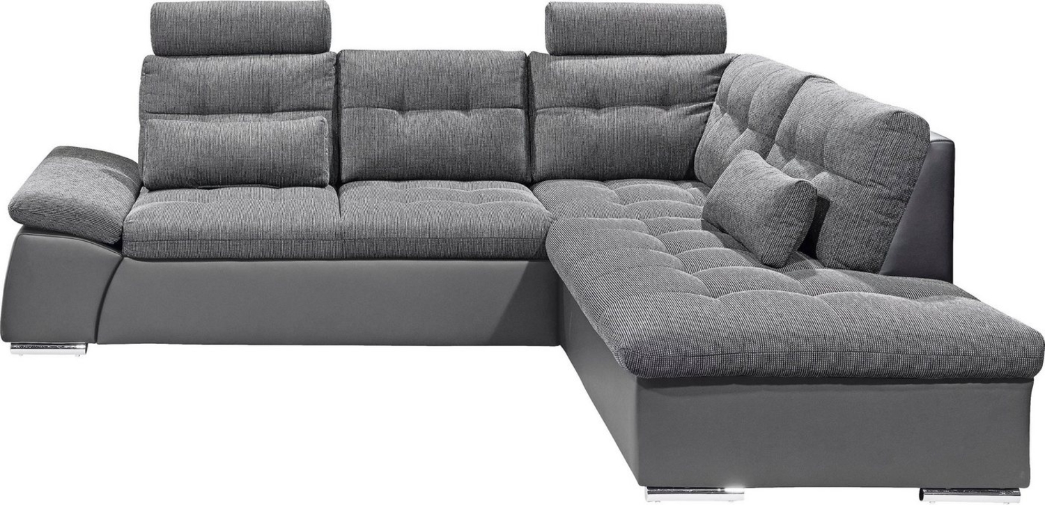 ED EXCITING DESIGN Ecksofa Jakarta L-Form, mit Bettfunktion, Kopfstützen, Nierenkissen etc. Bild 1