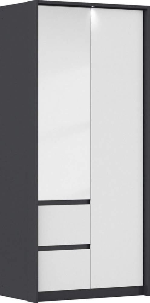 rauch Drehtürenschrank Mainz mit Spiegel und Passepartout optional mit Beleuchtung, Außentüren mit Push-to-Open Funktion Bild 1