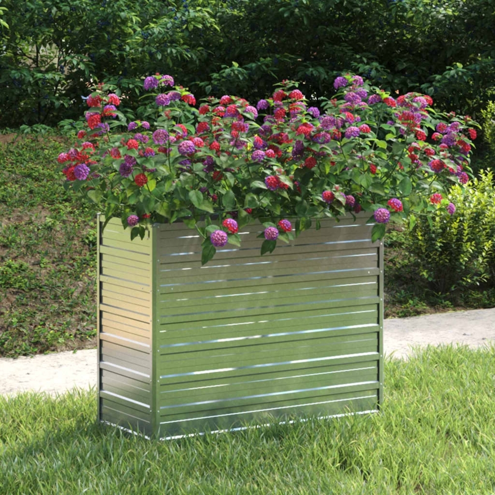 vidaXL Garten-Hochbeet 100x40x77 cm Verzinkter Stahl Silber 316896 Bild 1