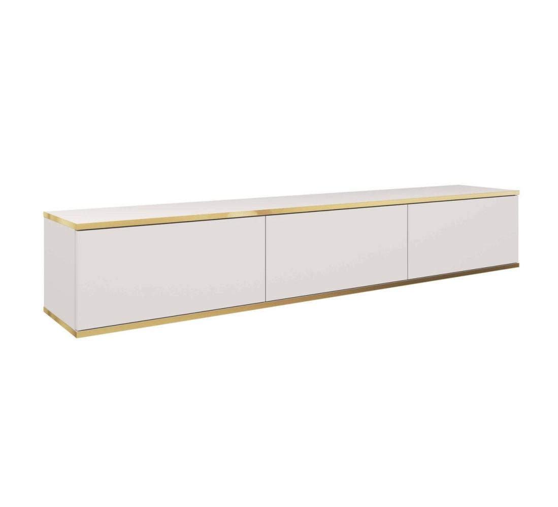 MOEBLO TV-Board Dayn RTV 175 (Lowboard Fernsehtisch TV Bank TV Tisch Fernseher Tisch TV Möbel, RTV-Schrank mit goldenen Einsätzen Hängend), (HxBxT):30x175x32cm Bild 1