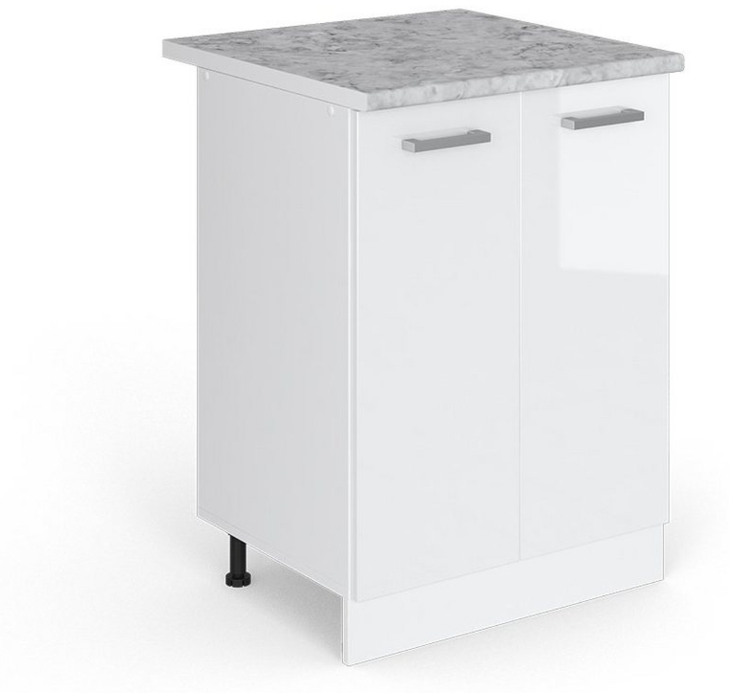 Vicco Küchenschrank R-Line Küchenzeile Hängeschrank Unterschrank Küchenschränke Küchenunterschrank Arbeitsplatte, Möbel verfügbar in anthrazit und weiß (weiß mit Arbeitsplatte, Unterschrank 60 cm) Bild 1