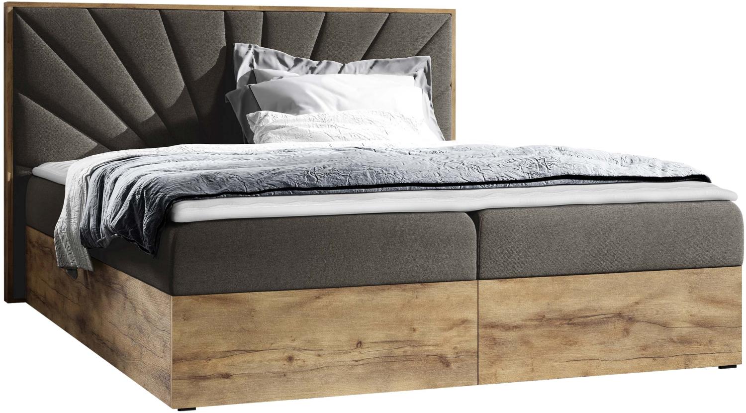 Boxspringbett Worik VII, Dunkelgrau, 140 x 200 cm Bild 1