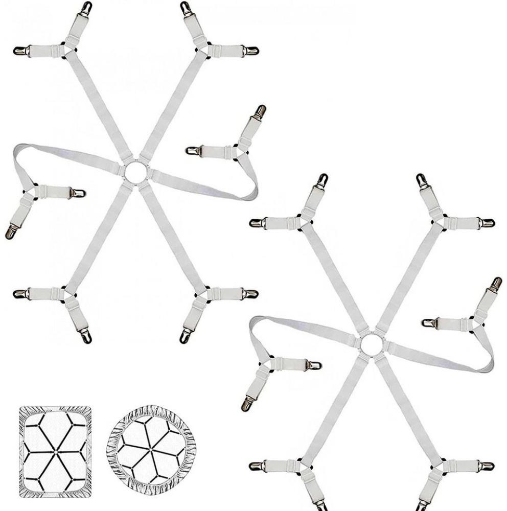 FELIXLEO Spannbettlaken Bettlakenspanner Elastische Verstellbare Bettlaken Verschlüsse, (2 Stück) Bild 1