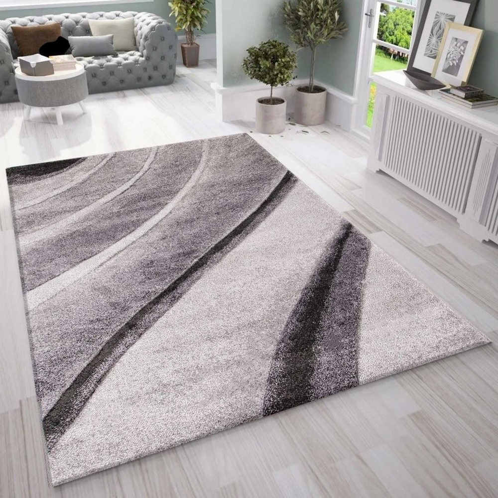 Vimoda Teppich Teppich Wohnzimmer Designer & Modern Wellen Motiv in 4 Farben, Rechteckig, Höhe: 10 mm, Teppich Wohnzimmer dicht Top Qualität auch für Schlafzimmer und Flur Bild 1