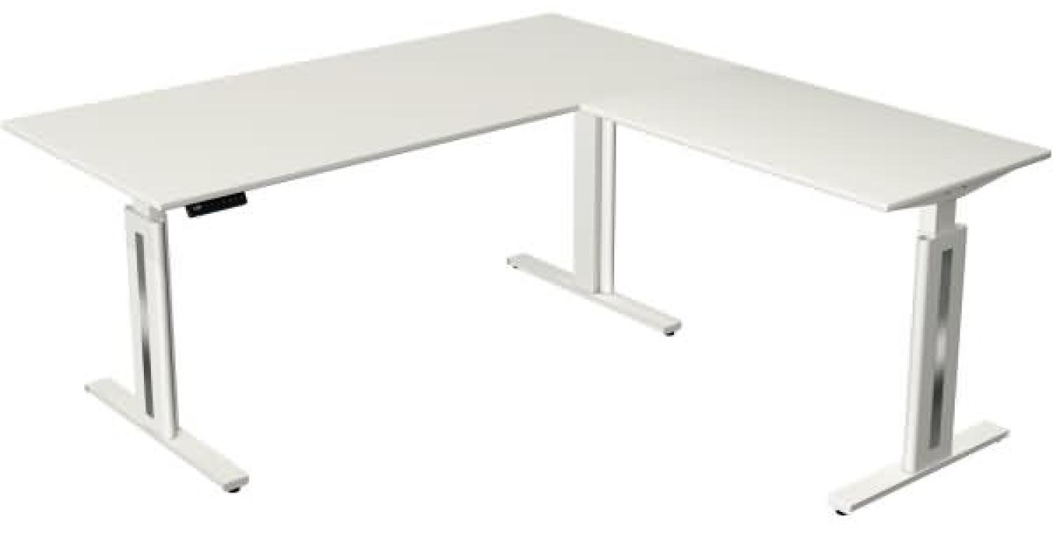 Kerkmann Move 3 fresh Schreibtisch Steh und Sitztisch mit Anbau (B) 180 x (T) 80 cm weiß Bild 1