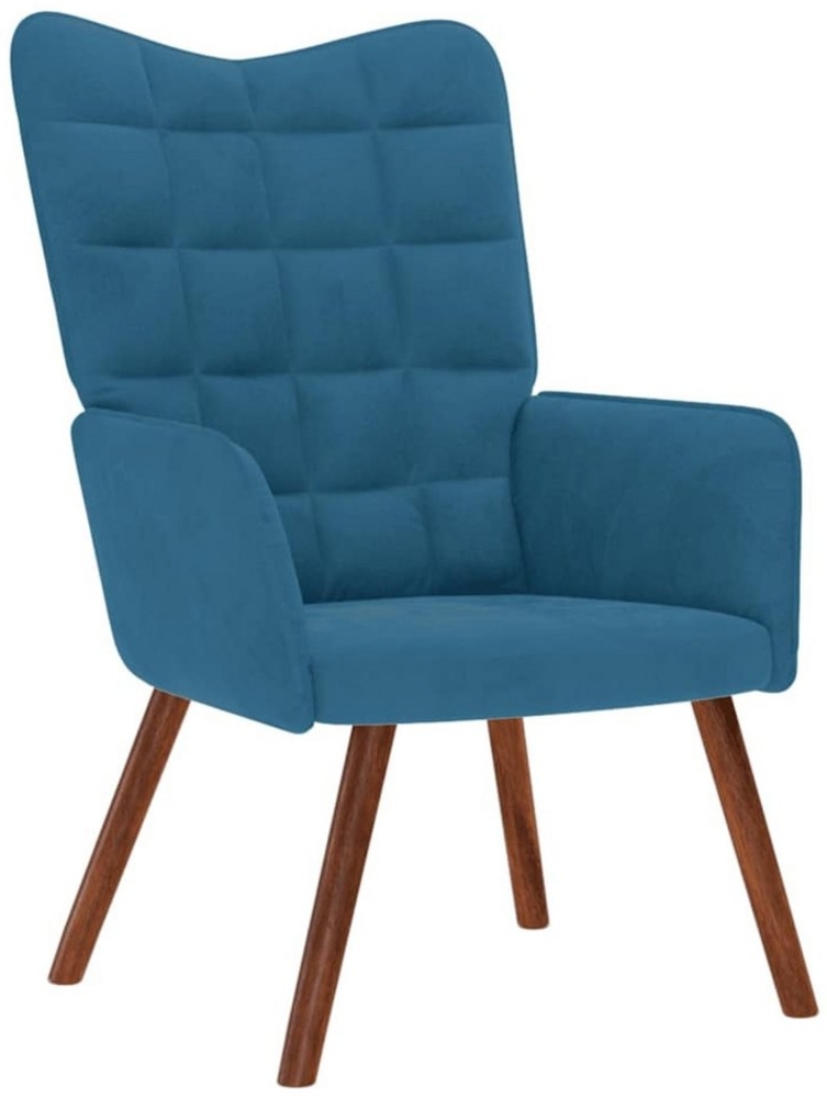 vidaXL Sessel Relaxsessel Blau Samt (1-St) Bild 1