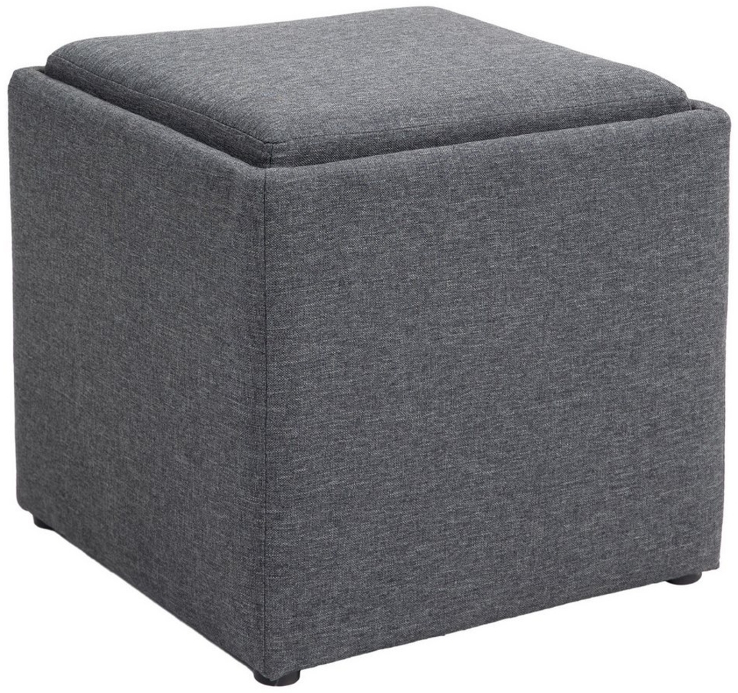 HOMCOM Sitzbank mit Stauraum, abnehmbarem Deckel, Leinenoptik (Polsterbank, 1-St, Bettbank), für Flur Schlafzimmer Wohnzimmer, 42 x 42 x 41 cm Dunkelgrau Bild 1