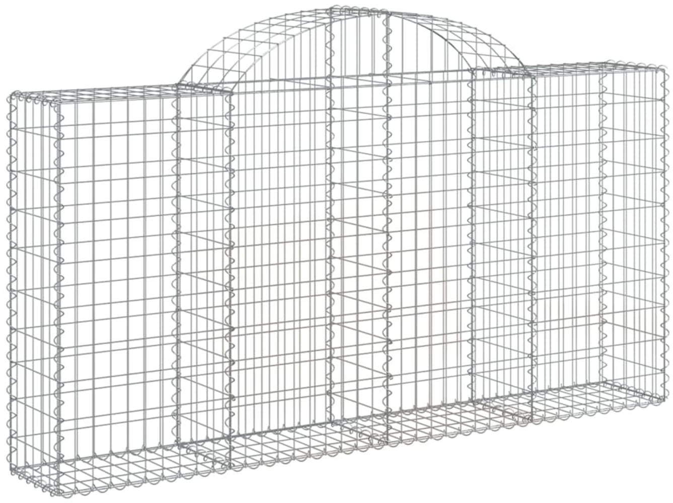 vidaXL Gabione mit Hochbogen 200x30x100/120 cm Verzinktes Eisen 153485 Bild 1