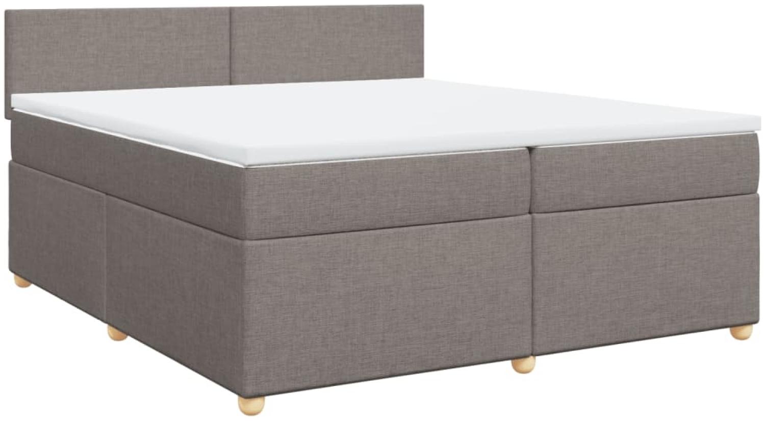 vidaXL Boxspringbett mit Matratze Taupe 200x200 cm Stoff 3286784 Bild 1