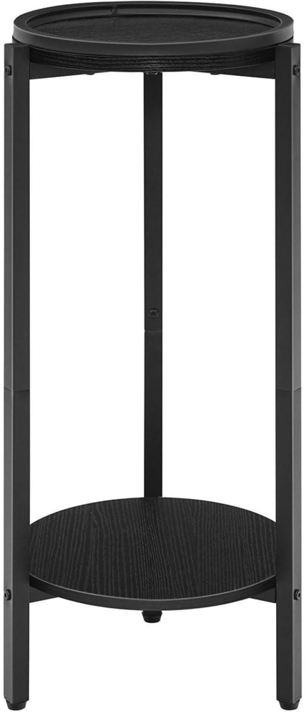 Hoobro Beistelltisch Schwarz 2-stufiger Couchtisch 30x30x72cm Bild 1