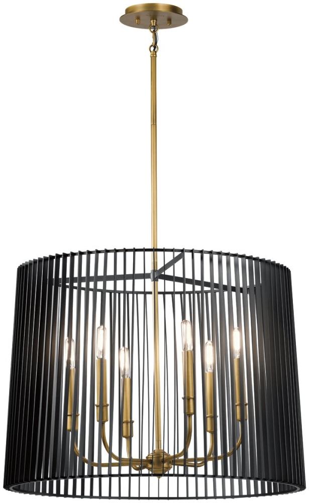 Elstead Linara Pendelleuchte 6-flammig schwarz messing Bild 1