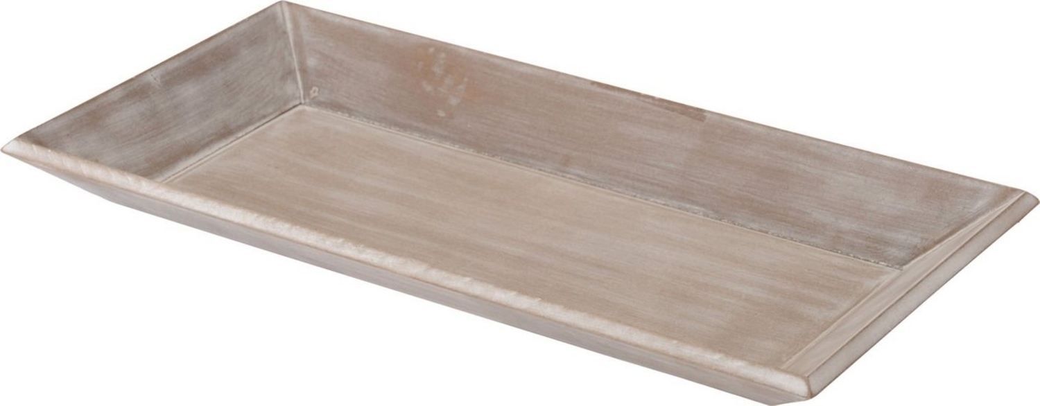 Spetebo Dekotablett Vintage Holz Tablett shabby weiß - 60 x 21 cm (Stück, 1 St, Kerzentablett), Deko Kerzen Tablett Servier Brett Bild 1