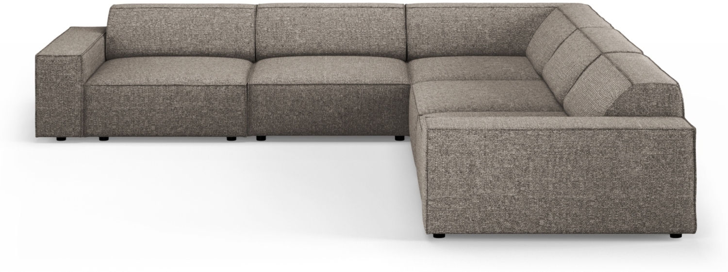 Micadoni Symmetrisches Ecksofa Jodie 6-Sitzer Chenille Grau Bild 1