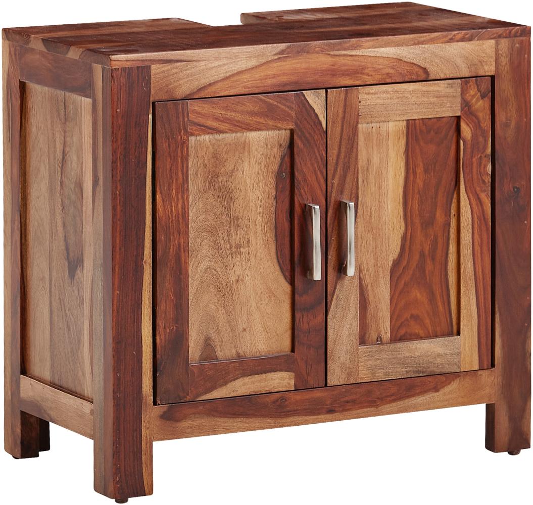 Kadima Design Badezimmerschrank, Sheesham-Holz, Teakfarben, Stauraum, Handgefertigt. 65 x 35 x 61 cm Bild 1