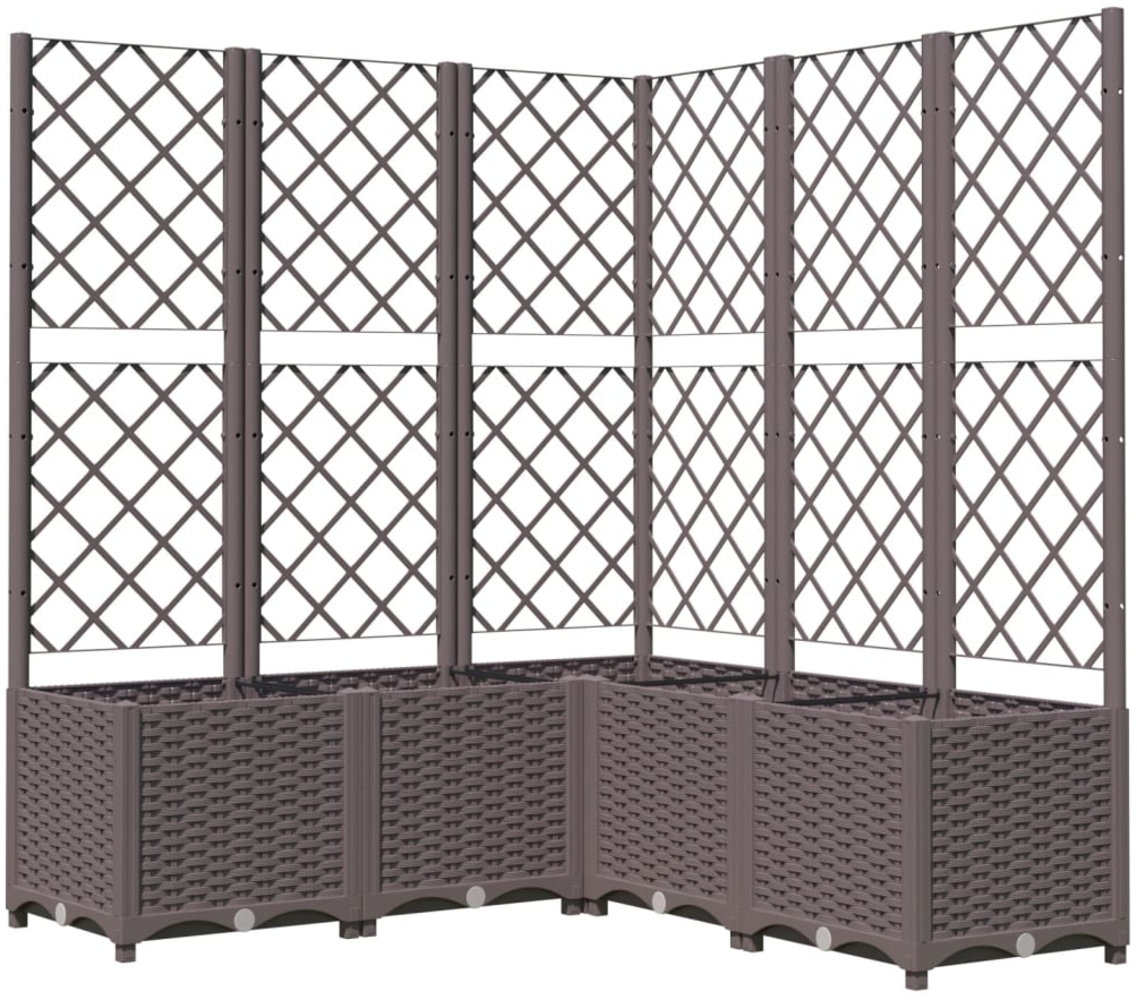 vidaXL Pflanzkübel mit Rankgitter Braun 120x120x136 cm PP 318267 Bild 1