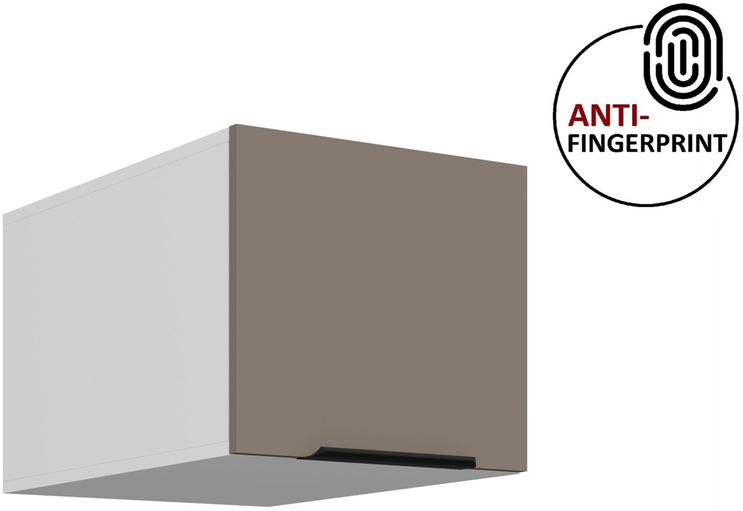 Küchen Aufsatzschrank 40 cm ARIA Sandgrau ultra matt + Weiss matt, hochwertige Fronten mit Anti Fingerprint Beschichtung Küchenzeile Küchenblock Bild 1