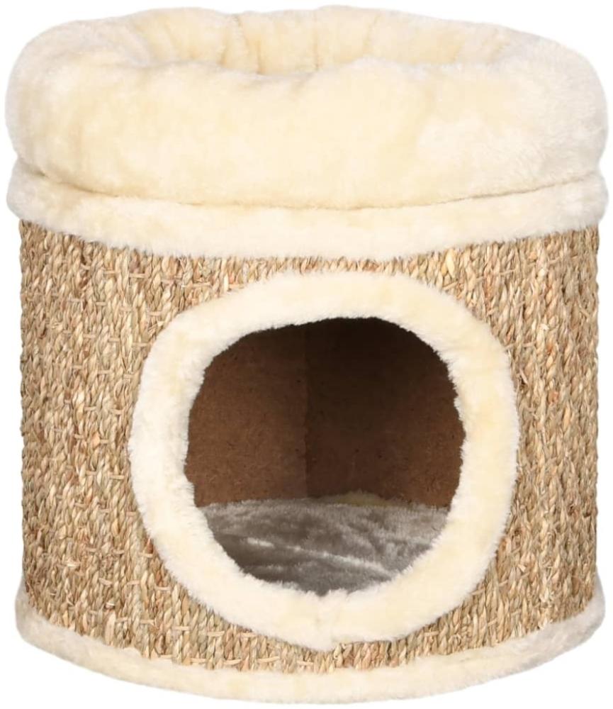 vidaXL Katzenhaus mit Luxuriösem Katzenbett 33 cm Seegras Bild 1