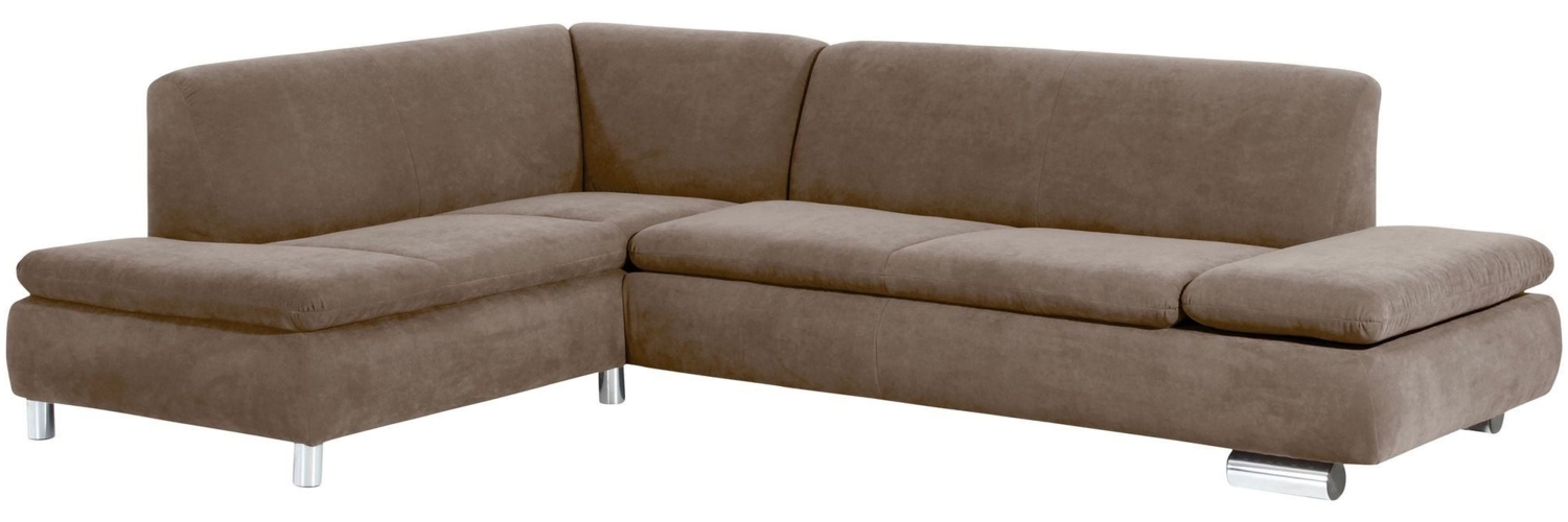 Ecksofa mit Ottomane links Kaye Bezug Veloursstoff Metallfuß verchromt / sahara 23112 Bild 1