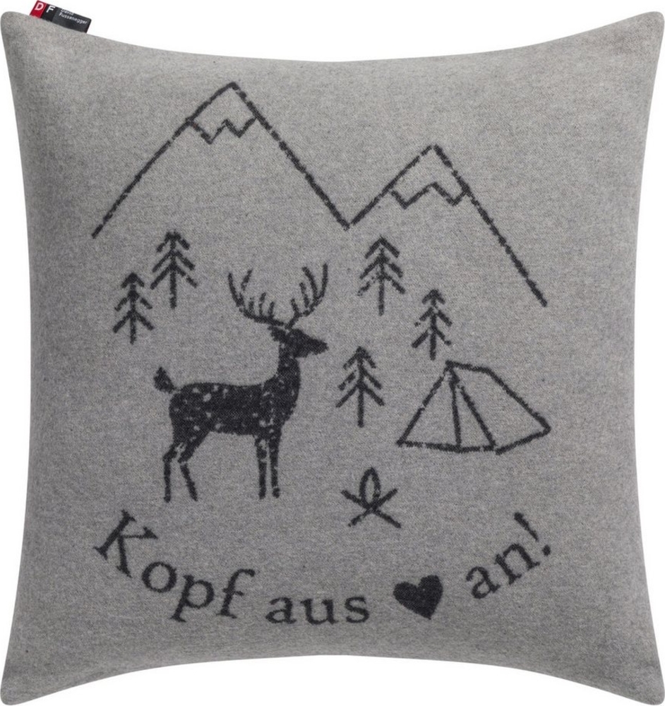 DAVID FUSSENEGGER Kissenhülle Silvretta 'Kopf aus' 50x50 cm Bild 1