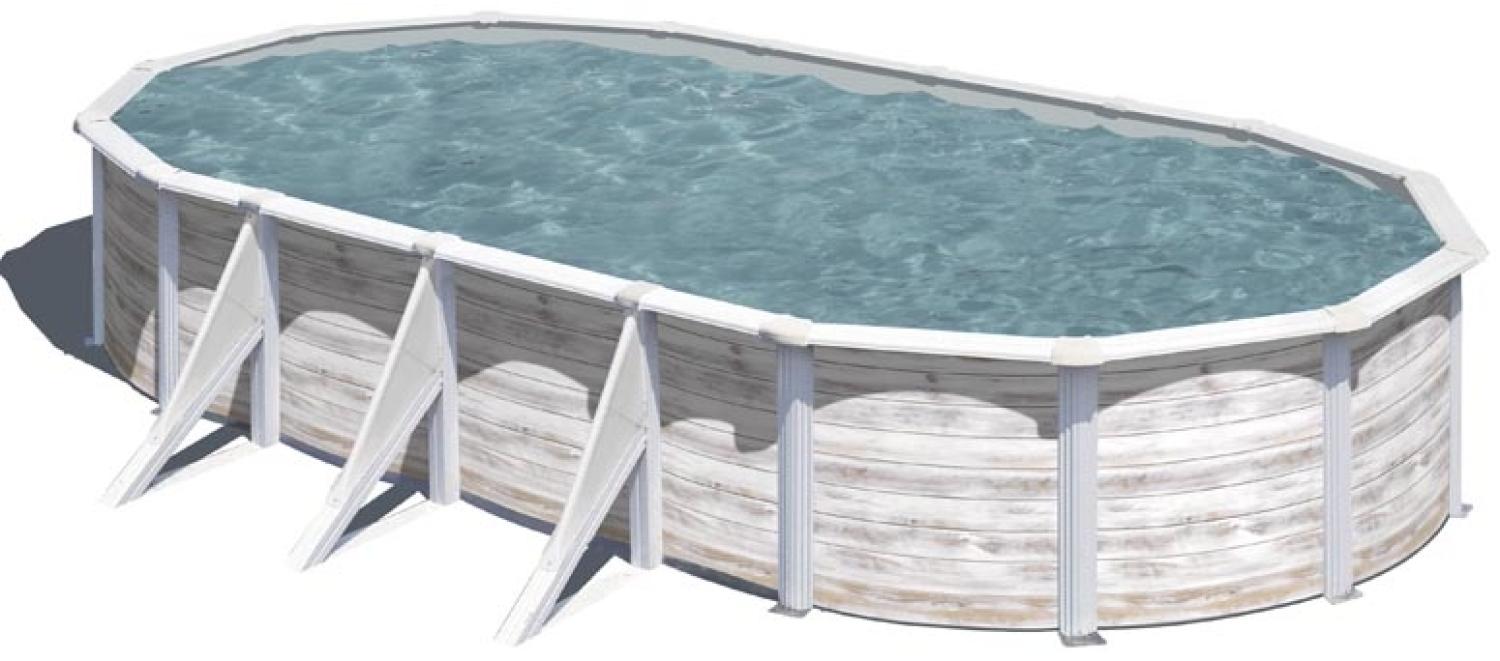 Finlandia Stahlwandpool Oval - 730 x 375 x 120 cm Bild 1