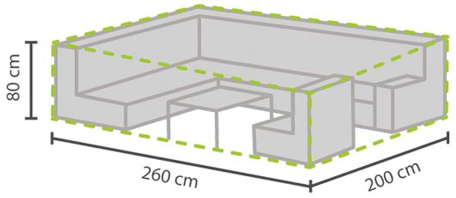 Perel Wetterfeste Schutzhülle Abdeckung rechteckig für Garten Lounge Set, 260x200x80cm Bild 1