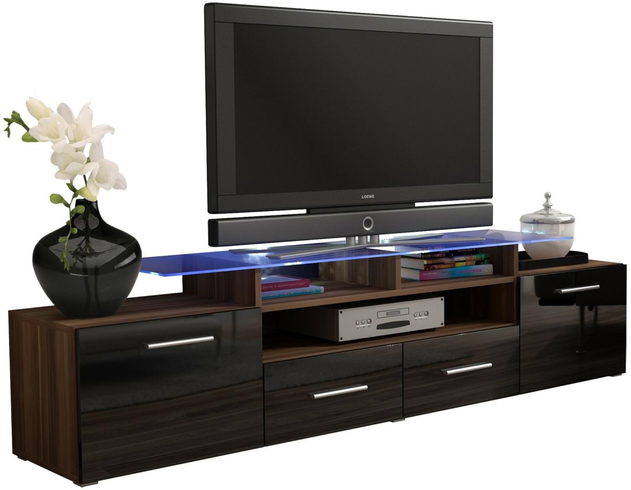 Stylefy 'Evoro' Lowboard, pflaume/schwarz, 194 cm Bild 1