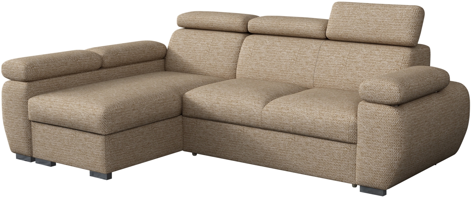 Ecksofa Boston Mini mit Schlaffunktion, Bettkasten, Einstellbare Kopfstützen (Aragon 14, Seite: Links, LC+2r) Bild 1