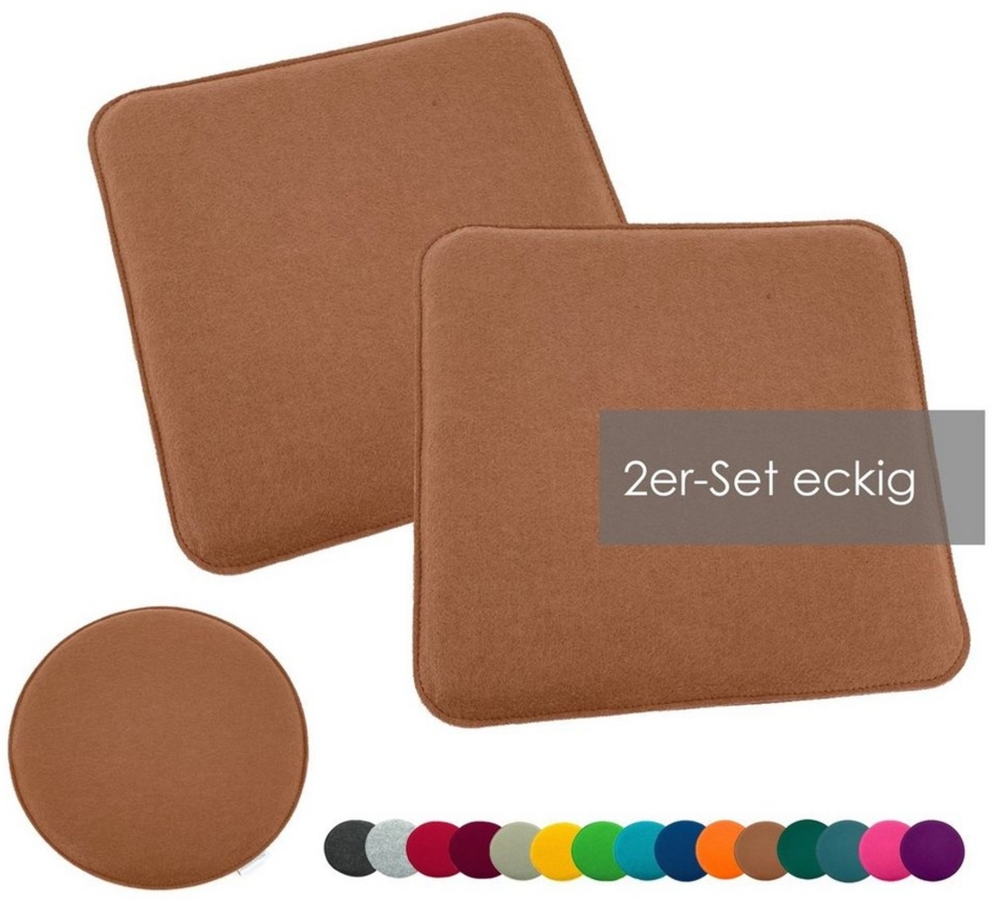 heimtexland Sitzkissen Filz Sitzauflage Stuhlkissen Bankkissen abwaschbar, Filzkissen eckig & rund I Indoor Outdoor I bequem & robust Bild 1