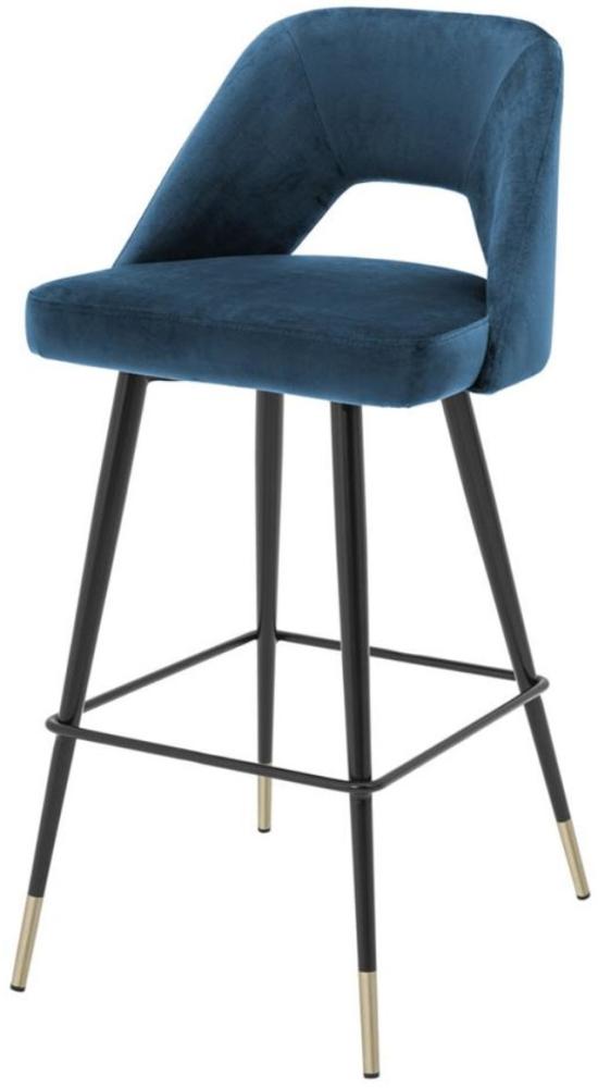 EICHHOLTZ Bar Stool Avorio Roche blue velvet Bild 1