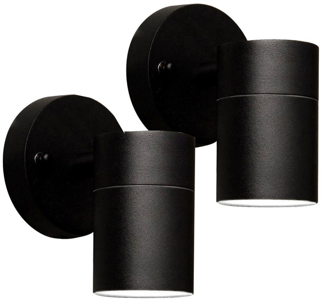 2er-Set Wandleuchte MODENA Down-Light schwarz, GU10, Höhe 9 cm, IP44 Bild 1