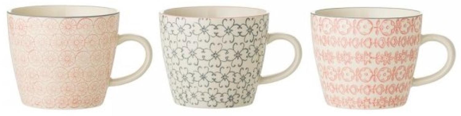 Bloomingville Tasse Cécile Mug, Rose, Stoneware, Keramik, 3er Set, 300 ml, Kaffeetassen, Teetassen, skandinavisches Design, Rose Bild 1