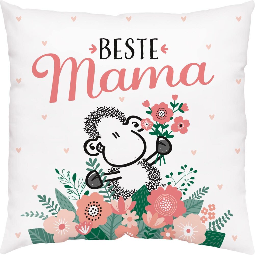 Sheepworld Kissen Motiv Mama | Zierkissen Baumwolle, 40x40 cm | Geschenk Muttertag | 48008 Bild 1