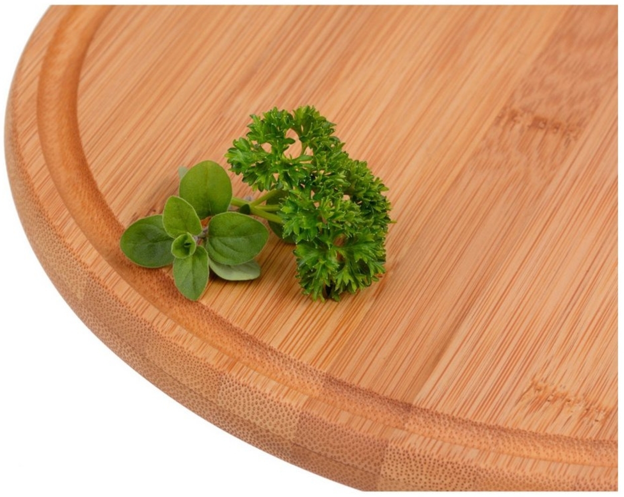 GRÄWE Schneidebrett, Holz, Bambus-Schneidebrett, Ø 25, rund, mit Saftrille Bild 1