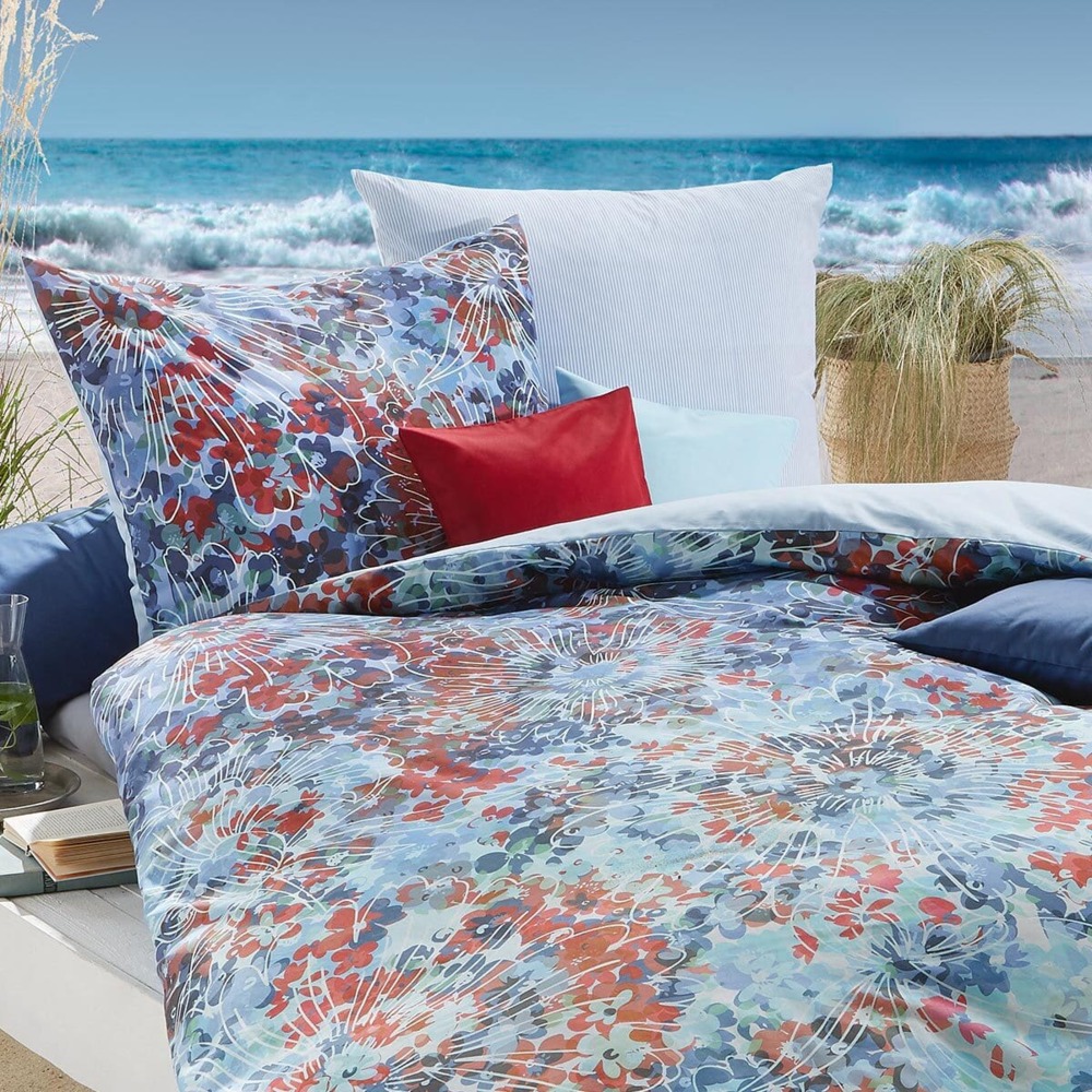 Fleuresse Mako-Satin Bettwäsche Bed Art S Filipstad pastellblau | 240x220 cm + 2 x 80 x 80 cm Bild 1