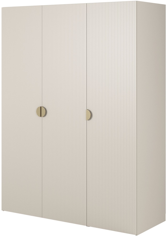 Selsey 'Moonir' Kleiderschrank 3-türig mit langer Kleiderstange und Schubladen, greige 200 x 150 x 57 cm Bild 1