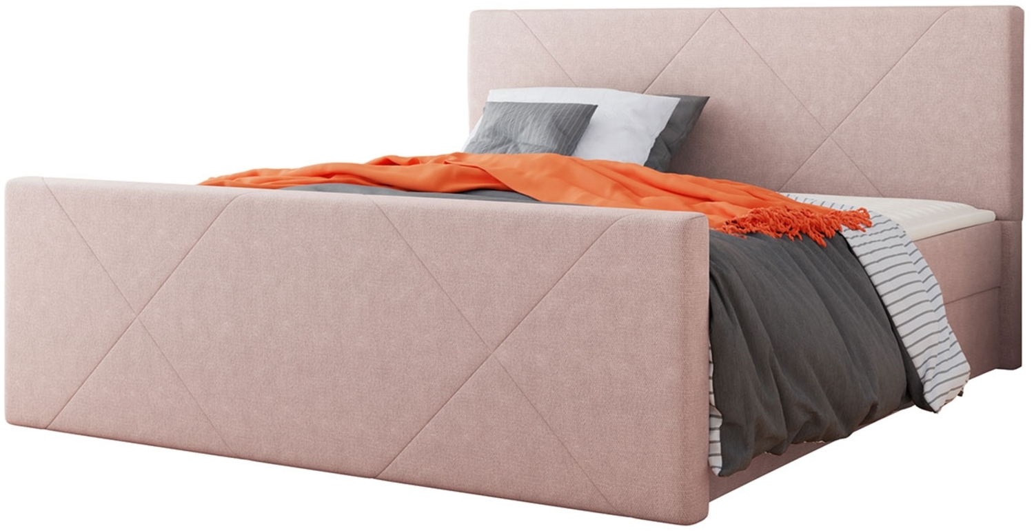 Mirjan24 Boxspringbett Ziton 4, Rosa, 160x200 cm Bild 1